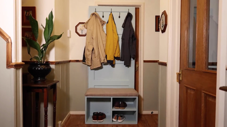 door turned into coat rack