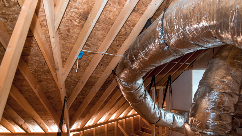 Ductwork in an attic space