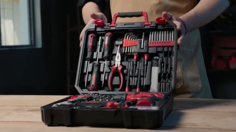 Dekopro Tool Kit with 8V Cordless Drill on workshop table