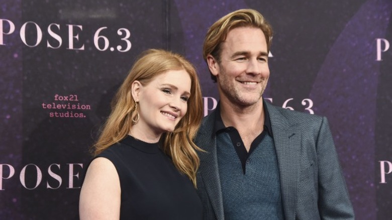James Van Der Beek and wife Kimberly at a TV show premiere event.