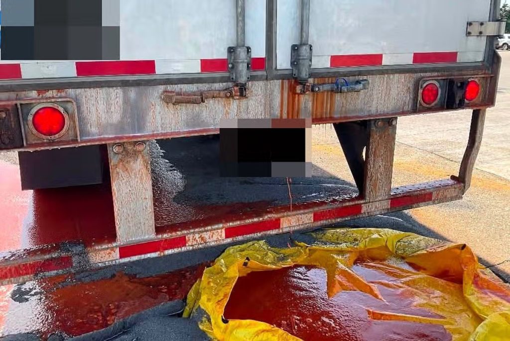 Firefighters follow the spicy trail after semi-truck leaks 40,000 pounds of Frank's RedHot on Ohio highway